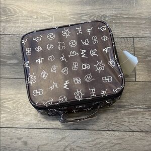 Elegant Brown Patterned Cosmetic Case